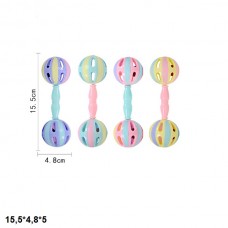 Погремушка гантелька BabyToys 929-53, разные цвета, 6 штук