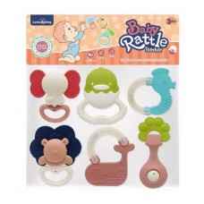 Набор погремушек BabyToys 6 штук с прорезывателями Набор погремушек BabyToys 6 штук с прорезывателями