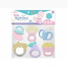 Набір брязкальців і прорізувачів BabyToys 6 штук Набір брязкальців і прорізувачів BabyToys 6 штук