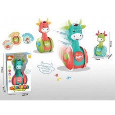 Неваляшка корівка BabyToys 8118 з пискавкою та прорізувачем