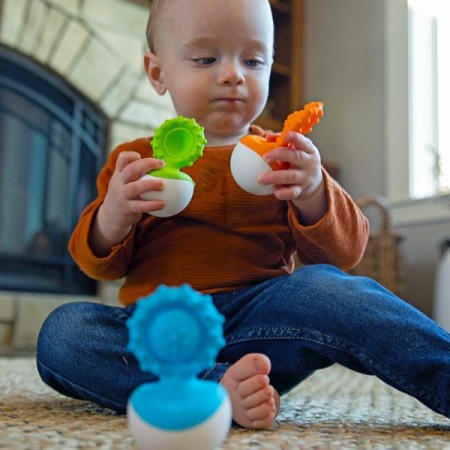 Прорезыватель-неваляшка Fat Brain Toys dimpl wobl голубой FA217-4