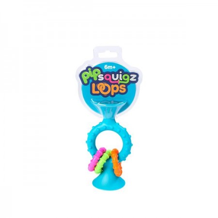 Прорізувач-брязкальце на присосках Fat Brain Toys pipSquigz Loops бірюзовий F166ML Прорізувач-брязкальце на присосках Fat Brain Toys pipSquigz Loops бірюзовий F166ML