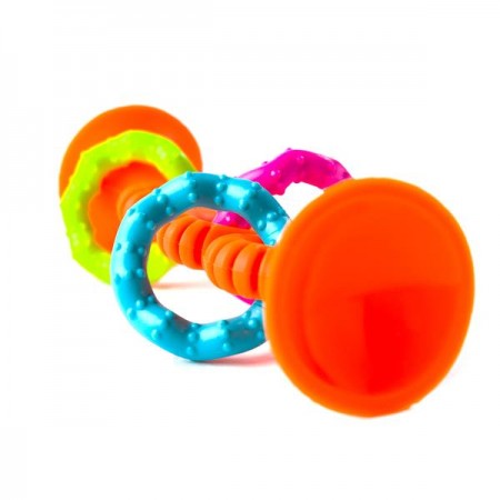 Прорезыватель-погремушка на присосках Fat Brain Toys pipSquigz Loops оранжевый F165ML Прорезыватель-погремушка на присосках Fat Brain Toys pipSquigz Loops оранжевый F165ML