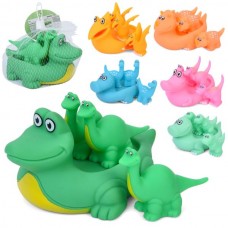 Игрушка для купания динозавр BabyToys набор 4шт с пискавкой