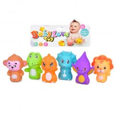 Игрушки для купания BabyToys 916-225 животные с пищалкой набор 6шт