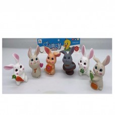 Іграшка для купання BabyToys набір 6 зайчик з пищалкою Іграшка для купання BabyToys набір 6 зайчик з пищалкою