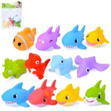 Набор игрушек для купания BabyToys динозавры и акулы 4 шт