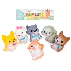 Игрушка для купания YF002-7 собака, 7,5см, набор 6шт, в пакете, 21-23-4,5см