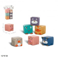 Набор кубиков для ванной BabyToys животные 6 шт