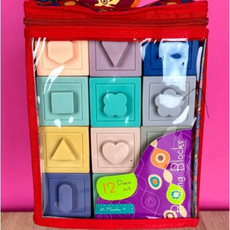 Сенсорные кубики BabyToys 9988 Е, 12 штук, геометрические фигуры Сенсорные кубики BabyToys 9988 Е, 12 штук, геометрические фигуры