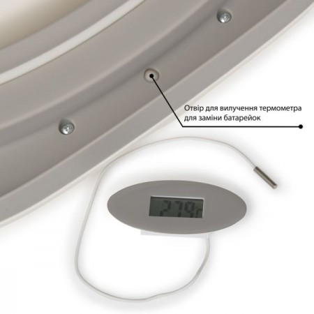 Ванночка ME 1106 T-CONTROL Gray детская, с термометром, силикон, складная, 87-51-23, серый