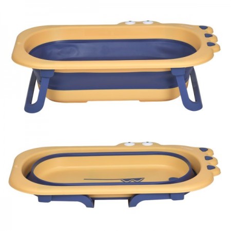 Ванночка ME 1141 CROCO Yellow детская, силикон, складная, 80*53,9*20,8, желто-синий