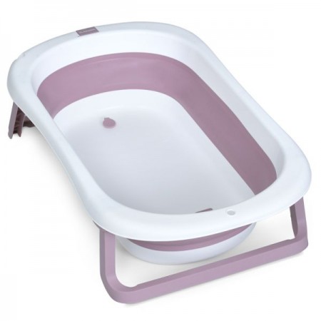Ванночка ME 1151 PLUS Lilac детская, с термометром, вкладыш, силикон, складная 78,3*49,3*20,5, розовый