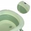 Ванночка ME 1151 PLUS Pale Green детская, с термометром, вкладыш, силикон, складная 78,3*49,3*20,5, зеленая