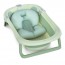 Ванночка ME 1151 PLUS Pale Green дитяча, з термометром, вкладиш, силікон, складана 78,3*49,3*20,5, зелена