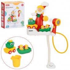Водопад 8366-227A игра для купания, 4в1, 20-27-10см, душ, машина с крокодилом, лодка с утками (заводная), крепеж-присоски, на бат-ке, в кор-ке, 24-30-11,5см