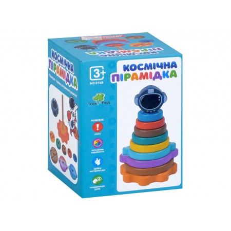 Пірамідка дерев'яна Космонавт MD 0148, Tree Toys Пірамідка дерев'яна Космонавт MD 0148, Tree Toys