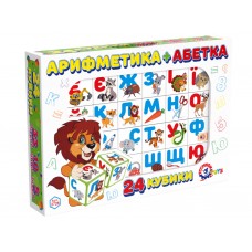 Кубики пластмассовые 24 шт, Азбука Укр, и арифметика, Технок 2728