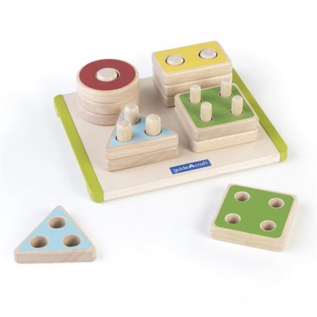 Деревянная логическая пирамидка Guidecraft Manipulatives Фигуры геометрии G6738 Деревянная логическая пирамидка Guidecraft Manipulatives Фигуры геометрии G6738