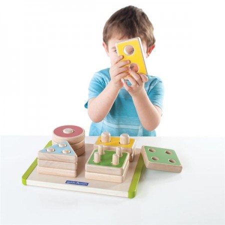 Деревянная логическая пирамидка Guidecraft Manipulatives Фигуры геометрии G6738 Деревянная логическая пирамидка Guidecraft Manipulatives Фигуры геометрии G6738