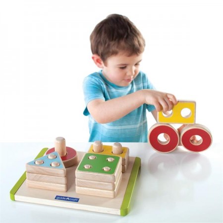 Деревянная логическая пирамидка Guidecraft Manipulatives Фигуры геометрии G6738 Деревянная логическая пирамидка Guidecraft Manipulatives Фигуры геометрии G6738