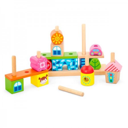 Дерев'яна пірамідка Viga Toys Городок