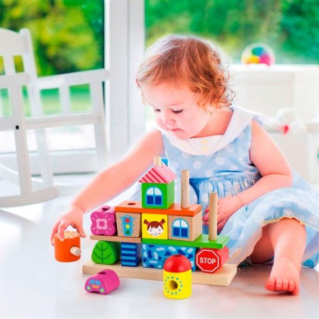 Дерев'яна пірамідка Viga Toys Городок