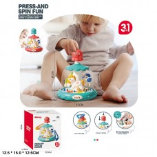 Детская юла BabyToys 6237 с животными и шариками разноцветная