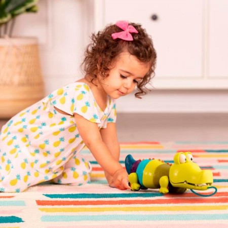 Игрушка-каталка Battat Крокодил Клац-клаус BX1674Z Игрушка-каталка Battat Крокодил Клац-клаус BX1674Z