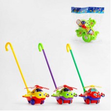 Каталка вертолет BabyToys 0323 на палочке с звоночком Каталка вертолет BabyToys 0323 на палочке с звоночком