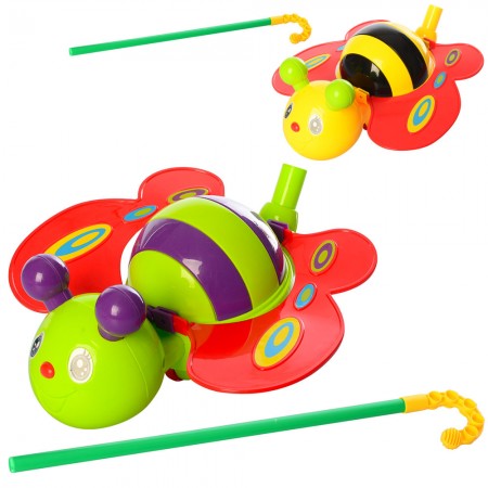Каталка на палочці метелик BabyToys з рухом крил і звуком