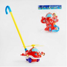 Каталка вертолет BabyToys на палочке с звоночком Каталка вертолет BabyToys на палочке с звоночком