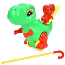 Каталка на палочке BabyToys динозавр с подвижными деталями