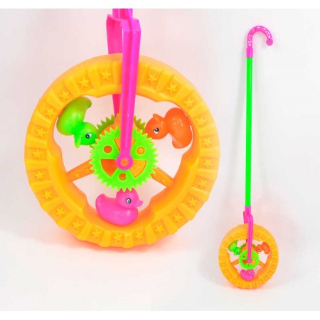 Каталка на палочке BabyToys 892-1 з тріскоткою та гримучкою