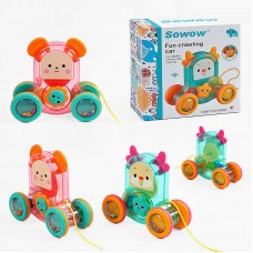 Каталка на палочке BabyToys SW 70-2 Ведмедик с шестернями и звуком