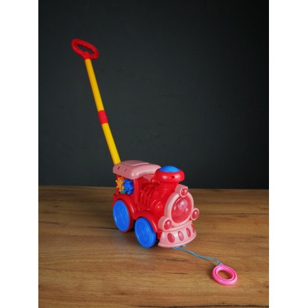 Каталка на палочке BabyToys 8525 пластмассовая разноцветная Каталка на палочке BabyToys 8525 пластмассовая разноцветная