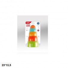 Детская пирамидка BabyToys HE0224 разноцветная пластмассовая Детская пирамидка BabyToys HE0224 разноцветная пластмассовая