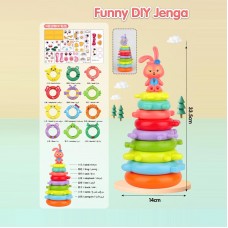 Детская пирамидка BabyToys KD827-24 зайчик разноцветная пластиковая Детская пирамидка BabyToys KD827-24 зайчик разноцветная пластиковая