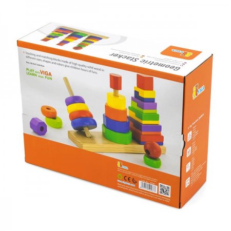 Набор деревянных пирамидок Viga Toys Три фигуры Набор деревянных пирамидок Viga Toys Три фигуры