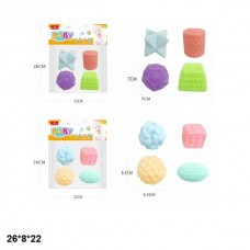 Набор текстурных игрушек BabyToys 508-311/312 с пищалкой 4 шт Набор текстурных игрушек BabyToys 508-311/312 с пищалкой 4 шт