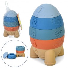 Детская пирамидка BabyToys 001-13 ракета 14см 5 деталей Детская пирамидка BabyToys 001-13 ракета 14см 5 деталей