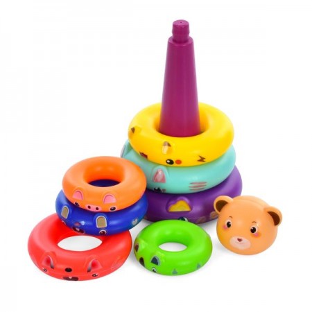 Пірамідка BabyToys 218D-1Q ведмедик 7 кілець пластик