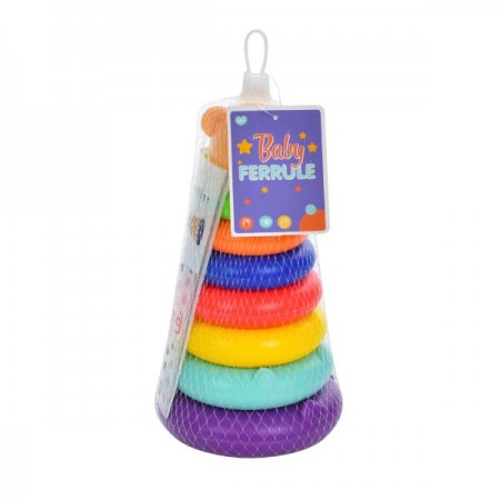 Пірамідка BabyToys 218D-1Q ведмедик 7 кілець пластик