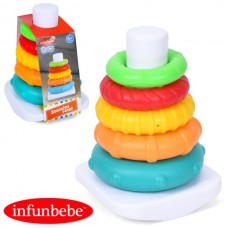 Пирамидка BabyToys PL201C-cor 19см с 5 кольцами Пирамидка BabyToys PL201C-cor 19см с 5 кольцами