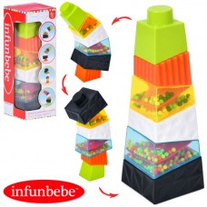 Детская пирамидка BabyToys PL2061 разноцветная пластиковая с блоками