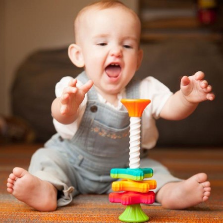 Пирамидка-спиннер Fat Brain Toys MiniSpinny тактильная F134ML