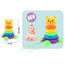 Детская пирамидка BabyToys 222-32 на колесиках 19,5 см
