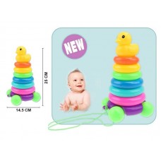 Детская пирамидка BabyToys 222-33 на колесиках 25 см