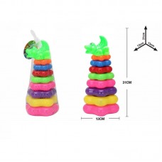 Детская пирамидка BabyToys 6522 Крокодил 9 элементов пластиковая