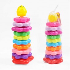 Дитяча пірамідка BabyToys 8033-10 з тваринами 10 кілець